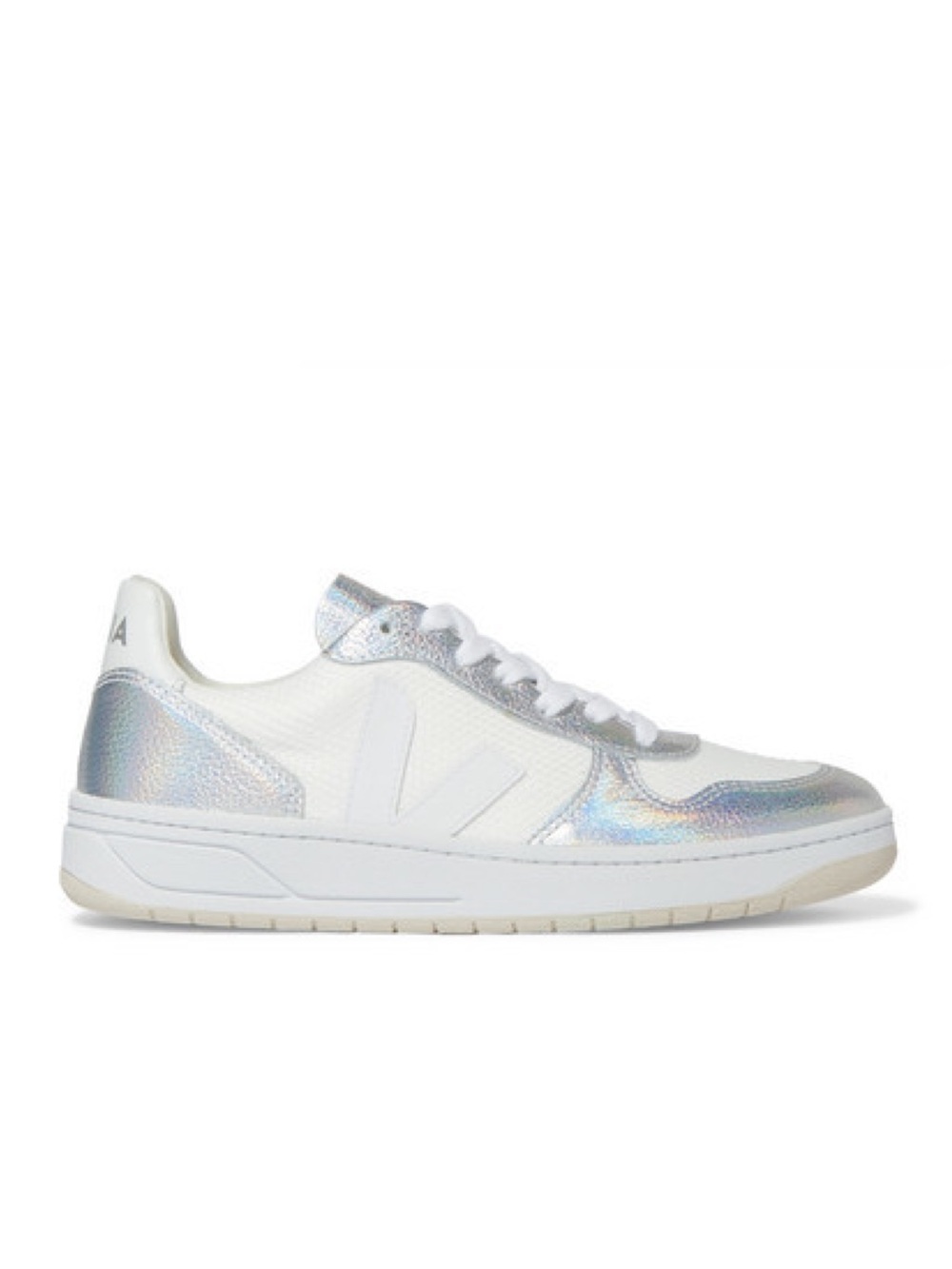 VEJA V-10 Iridescent Metallic Leather And Canvas Sneakers Size 40 US 9